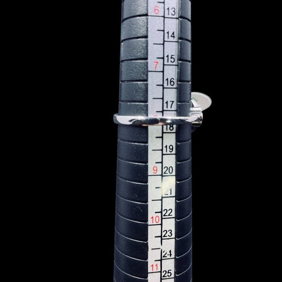 Bomb Party 925 Ring Teal Oval Gem Sterling Silver Size 8 Green Accent Jewelry - Picture 5 of 7